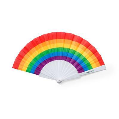 Eventail arc-en-ciel avec tissu multicolore Lotria