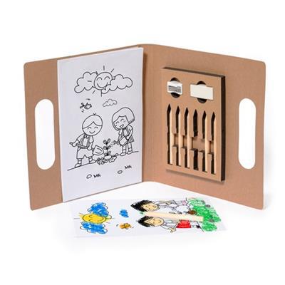 Set de coloriage écologique en carton recyclé Bogu