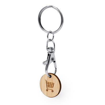 Porte-clés jeton original en bambou Salfoi
