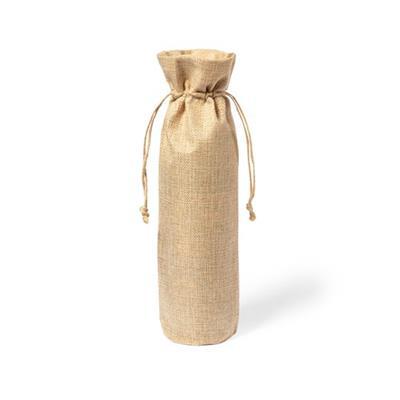 Sac à bouteille avec fermeture cordon en Jute Self
