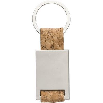 Porte-clés pratique en métal et liège Valoria