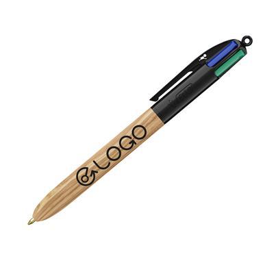 Stylo BIC 4 couleurs corps effet bois Woody