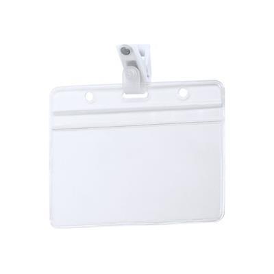 Badge clip en PVC avec fixation blanc Baggy