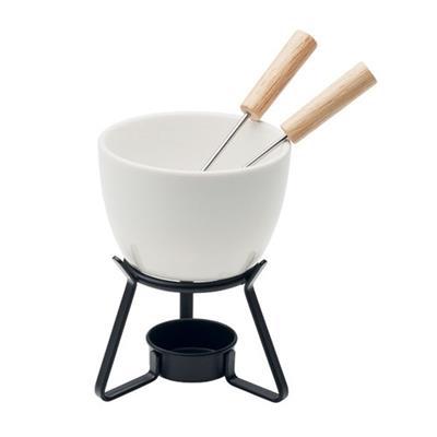 Set à fondue en céramique et bois 240ml Sidonia
