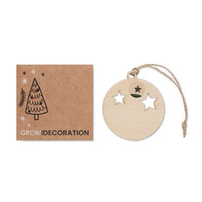 Décoration noël en bois avec cordon en jute Keros