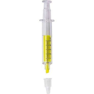 Surligneur fluo jaune en forme de seringue Vivian