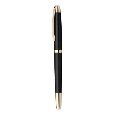 Stylo roller en métal avec clip doré Zekier