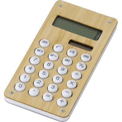 Calculatrice de poche dual power en bambou Greg