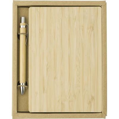 Carnet A5 couverture en bambou avec stylo Jaya