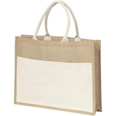 Sac shopping large raffiné en toile de jute Lilie