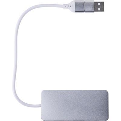 Hub avec port USB en aluminium recyclé Latina