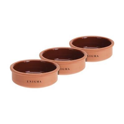 Set de 3 plats à tapas en terre cuite durable Sara