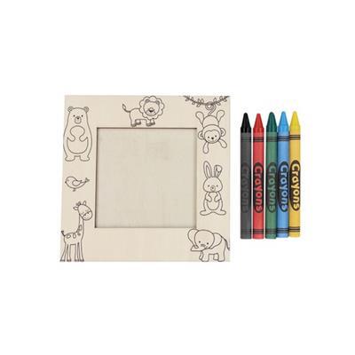 Cadre photo en bois avec design d'animaux Baldy