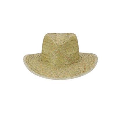 Chapeau en paille tressée de couleur verte Romin