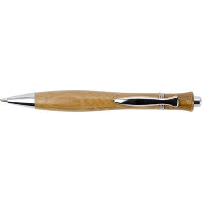 Stylo bille en bambou avec clip en métal Ramona
