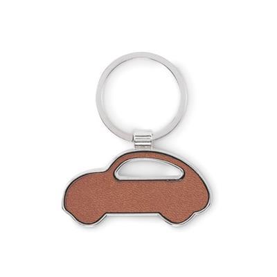 Porte-clés forme voiture en métal et cuir Ferear
