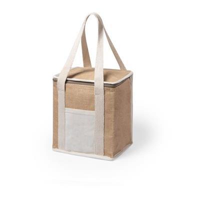 Sac isotherme zippé en jute et en coton Concas