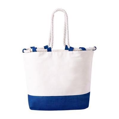 Sac de plage bicolore en jute et en coton Paneta
