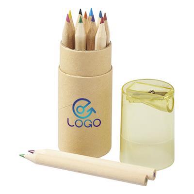 Crayons de couleur avec boite en tube Amos