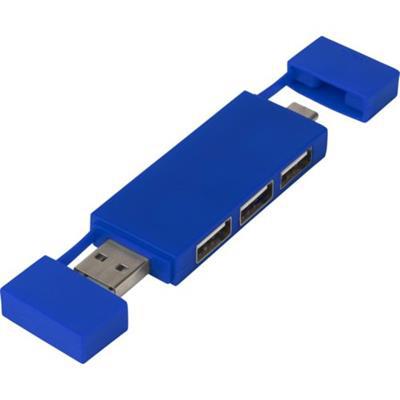 Hub double USB avec 3 ports en plastique ABS Ninka