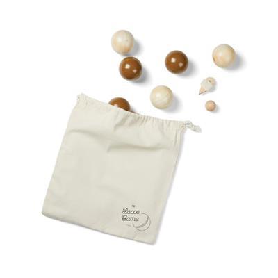 Jeu de boules en bois avec pochette en coton Armel