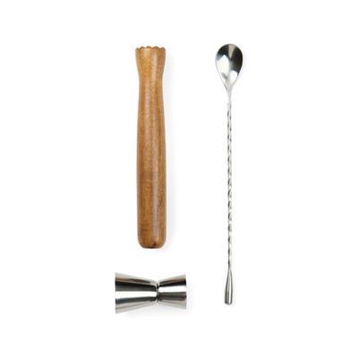 Set boisson en acier inoxydable et en bois Makia