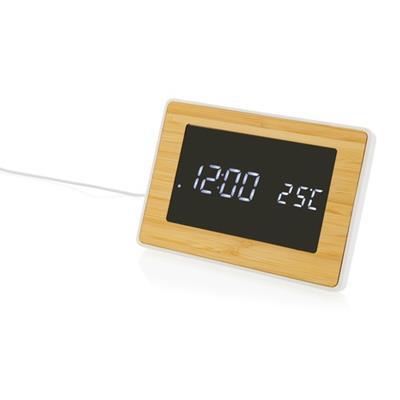 Horloge LED en bambou et plastique recyclé Nevada