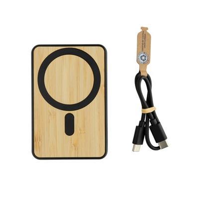 Powerbank 5000mAh et 5W en bambou et ABS Bojo