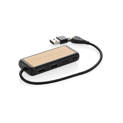 Hub USB 2.0 à double entrée en plastique Caragher