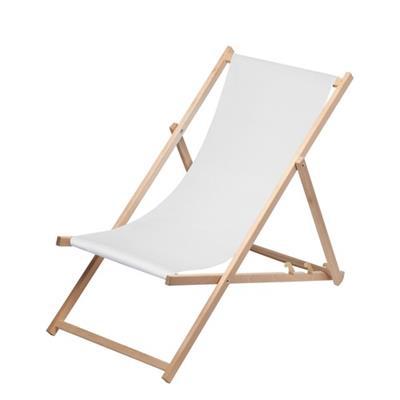 Chaise longue réglable en bois de hêtre Makmilam