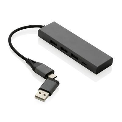 Hub avec 3 ports USB en aluminium recyclé Baguira