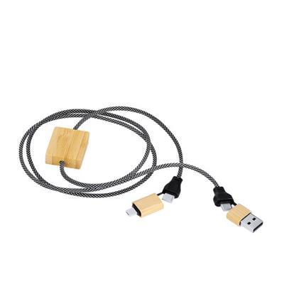 Câble chargeur 60w en bambou et en rPET Dolas