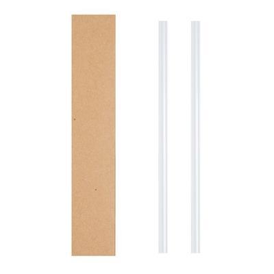 Pailles en verre dans une boite en carton Macareux
