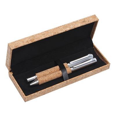 Set d'écriture avec coffret cadeau en liège Gionna