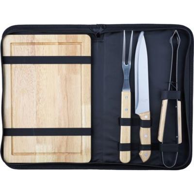 Set barbecue en acier inoxydable et en bois Kaper