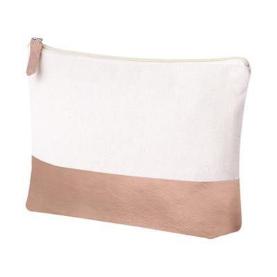 Trousse de toilette bicolore en coton et PU Melie