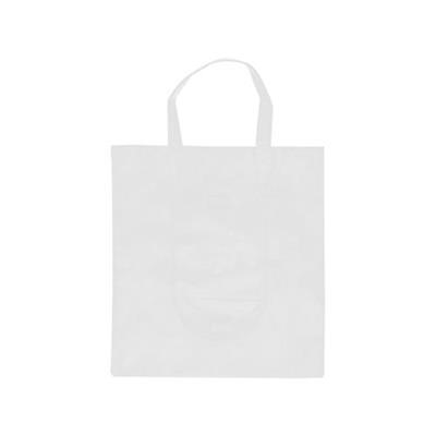 Sac shopping blanc pliable en non-tissé Doku