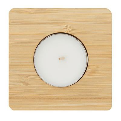 Porte-bougie chauffe-plat carré en bambou Square