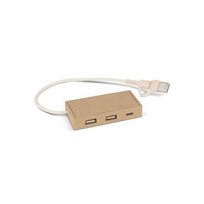 Hub USB en papier recyclé avec double entrée York