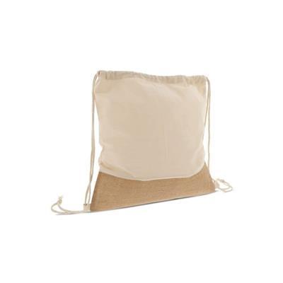 Sac à cordon en jute avec cordons en coton Salios