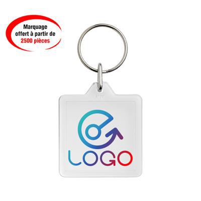 Porte-clés en plastique carré transparent King