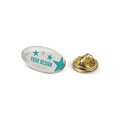 Pins ovale avec fermeture papillon en métal Micka