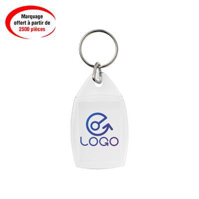 Porte-clés en plastique ovale transparent Glassy
