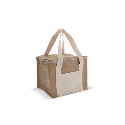 Sac isotherme carré en jute et coton robuste Flame