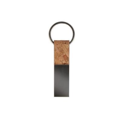 Porte-clés rectangulaire en liège et métal Comam