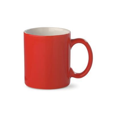 Mug rouge brillant 300 ml en grès élégant Junova