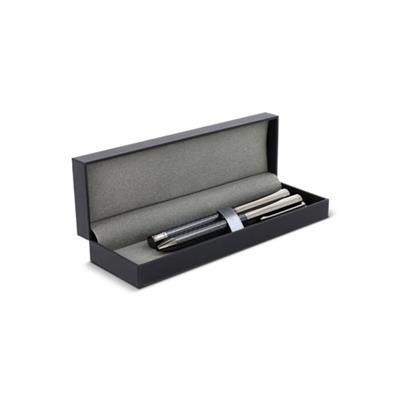 Set stylo à bille et roller en métal bois Riverone