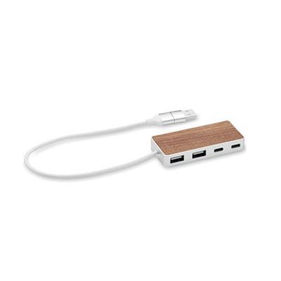 Hub USB à 4 ports dans un boîtier en alu Zémo