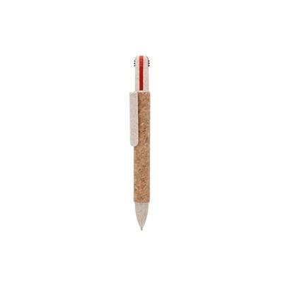Stylo à bille 4 couleurs en liège résistant Wickya