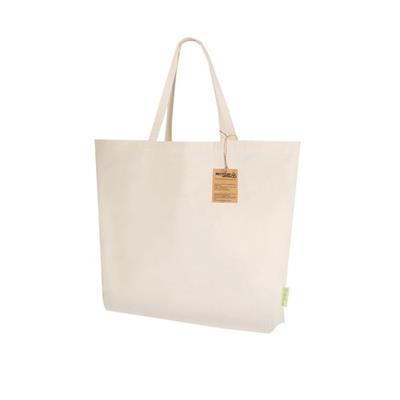 Sac shopping en coton recyclé à anses longues Moka
